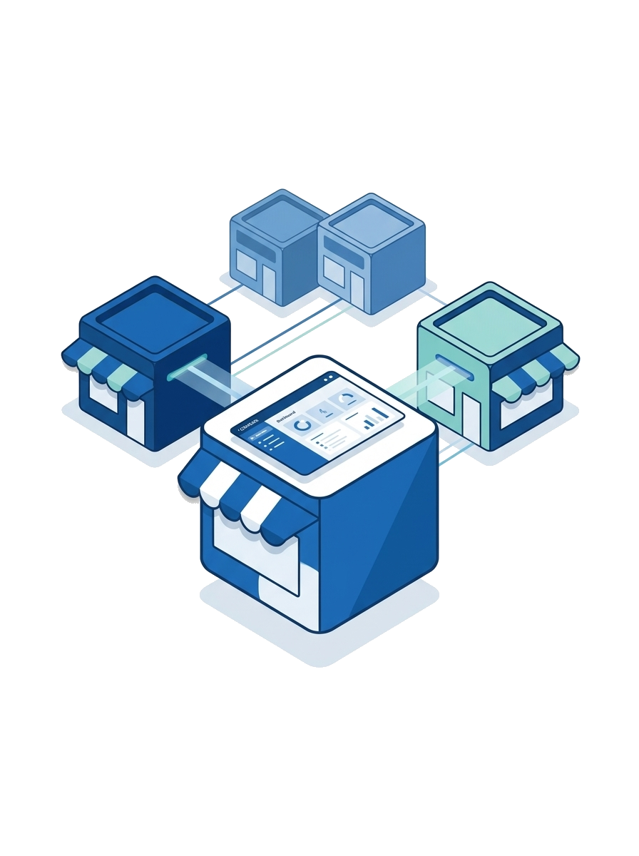 Shop-in-Shop-System mit mehreren Webshops auf einer gemeinsamen Plattform