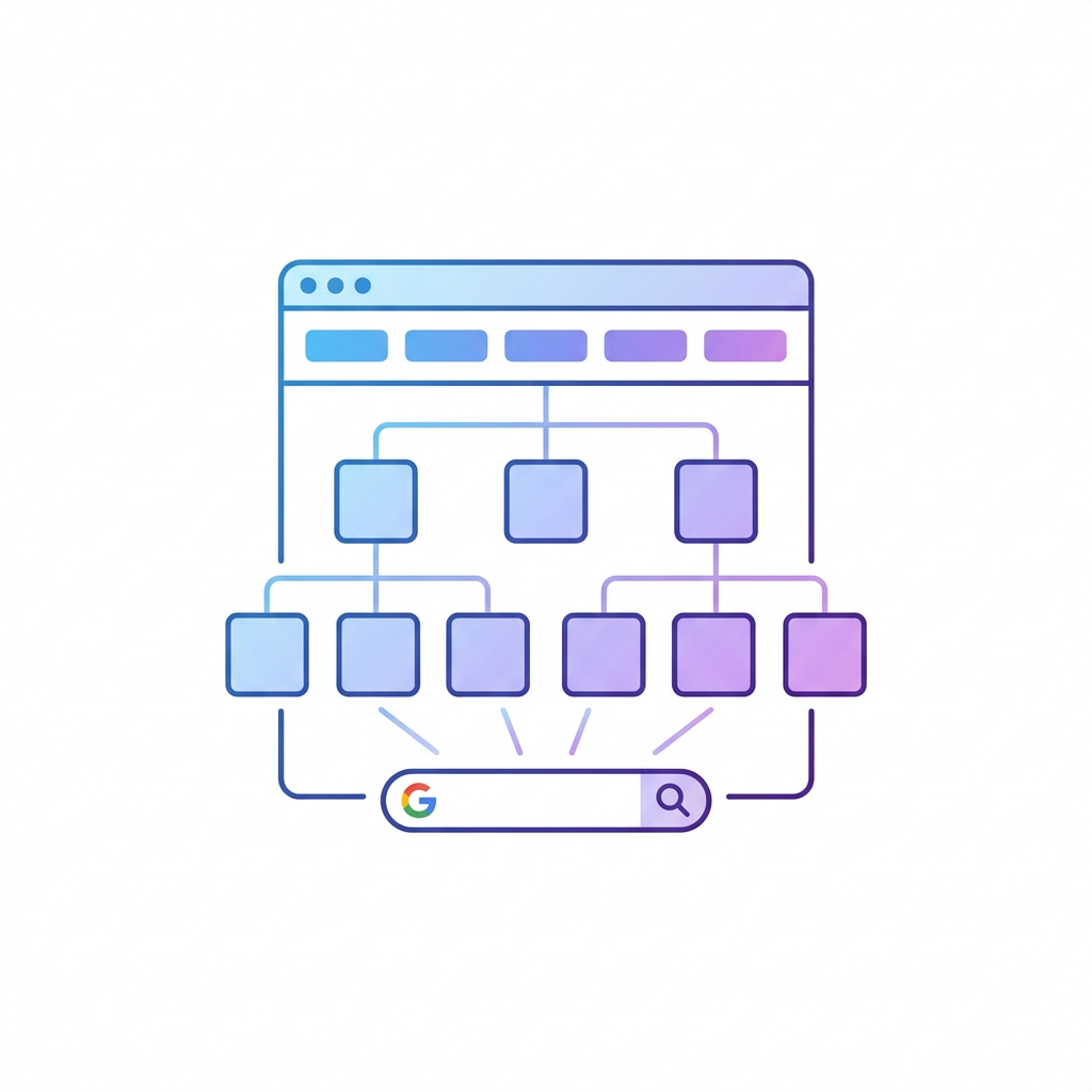 Logische Seitenstruktur mit Kategorien, internen Links und Sitemap